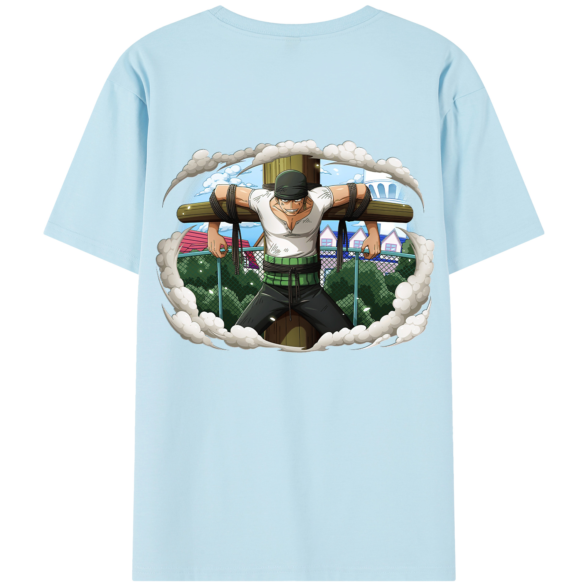 ワンピース ロロノア・ゾロ ONE PIECE Roronoa Zoro 綿100％半袖Tシャツ（背面プリント）